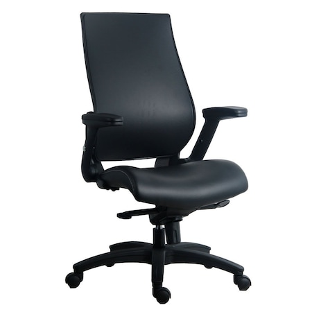 Officesource Stance Collection Flip Arm, Executive High Back With Black Frame L88VBVSVBK